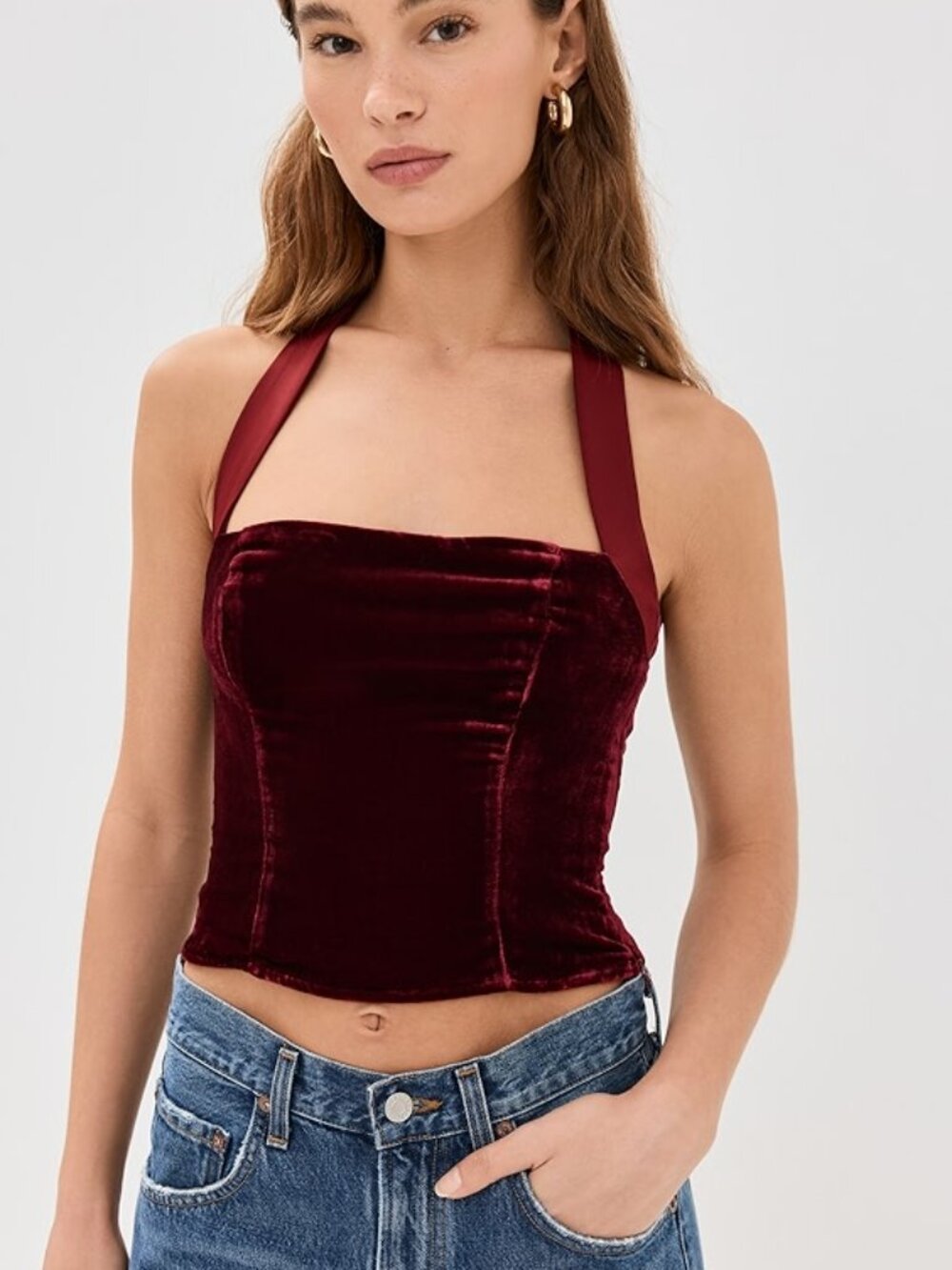 Reformation Malika Velvet Top 4 - Picture 6 of 6